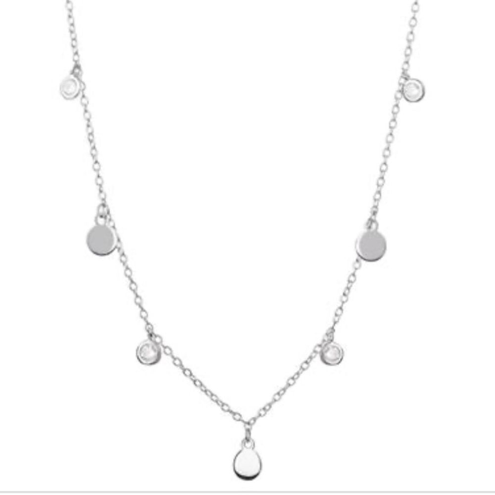 NWT Giani Bernini CZDangle Disc Statement Necklace in Sterling Silver
